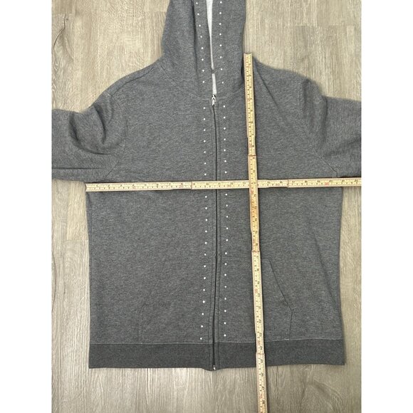 NY&C Sport Zip Front Gray Hoodie Womens ‎ L Athleisure Cotton Activewear - Picture 5 of 8
